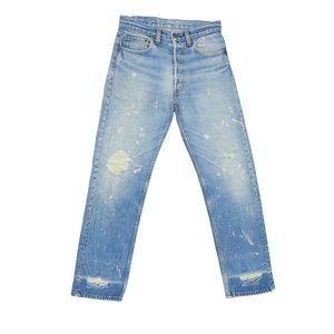 1980s Vintage Levis 501 Distressed Painter Jeans 28x29